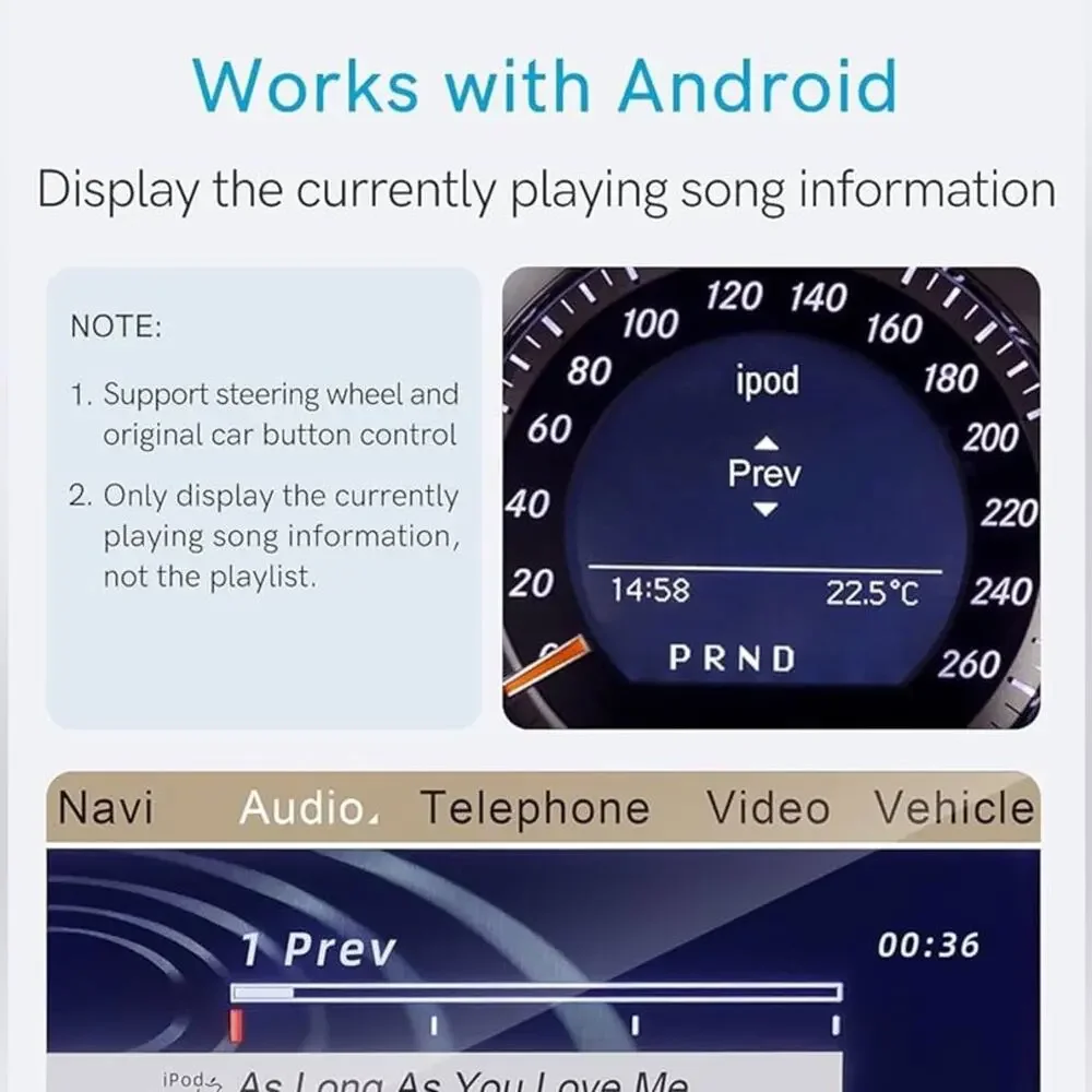 NEW CHOOCL Silver Black Bluetooth Car Plug In 5.0 Audio Adapter Music Streaming